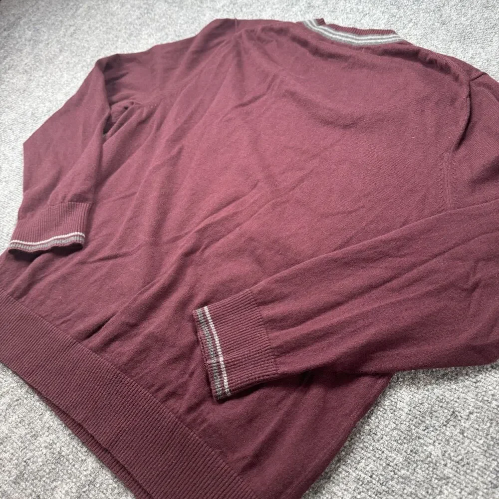 Banana Republic Cotton Cashmere V-Neck Sweater Men's XL Burgundy Maroon Pullover